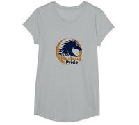 Logotipo de Mustang Pride School Spirit Bold Stallion Camiseta, Niñas, Gris Jaspeado, Grande