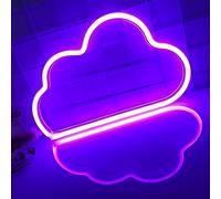 Logotipo de neón Cloud - decoración de paredes de logotipo led con USB o batería, decoración de habitaciones navideñas de Halloween para fiestas de bodas de cumpleaños (morado)