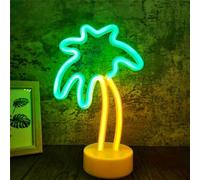 Logotipo de neón de palmera, dormitorio de neón de cocotero, escritorio, casa, decoración de fiesta de cumpleaños, luz de palmera led con batería / USB como regalo para amigos y familiares de niños