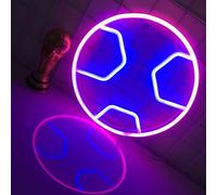 Logotipo de neón LED de fútbol, Rosa + azul, USB/batería, decoración del dormitorio de la Sala de estar, decoración del bar del club, para niños y niñas, amantes