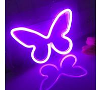 Logotipo de neón LED púrpura mariposa, para enviar a padres, niños, amigos, amantes de luces novedosas USB/batería fácil de usar y llevar para varias ocasiones