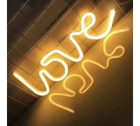 Logotipo de neón love, USB o batería LED neón, como logotipo de pared chica fiesta de Navidad de amor boda Sala de estar para niños, blanco cálido