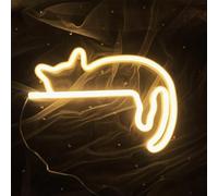 Logotipo de neón para gatos - colgante de pared led, adecuado para regalos de oficina para dormitorios infantiles en el aula de fiestas del dormitorio de la Sala de juegos (5v, 10,7 * 7,0 pulgadas)
