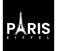 Logotipo de París con la palabra "A" y el símbolo de la Torre Eiffel. Calcomanías de pared 36x55cm Pintura mural artística Blanco