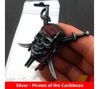 Logotipo de Piratas del Caribe con Calavera, 3D para Cuerpo de Auto y Moto, Metálica - Modificación Decorativa
