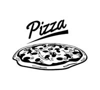Logotipo de pizza Restaurante Pizzería Pizzería Cocina Calcomanías de pared de papel adhesivo 32x47.2cm No se cae Negro