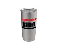 Logotipo de Rummikub King con tinta negra de corona real Vaso térmico de acero inoxidable de doble pared