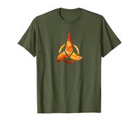 Logotipo de Star Trek Klingon Camiseta, Hombre, Verde Oliva, S