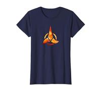 Logotipo de Star Trek Klingon Camiseta, Mujer, Azul Marino, XS