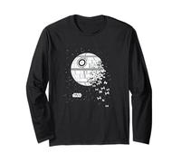 Logotipo de Star Wars Death Star Breaking Up Spaceship Murmuration Manga Larga