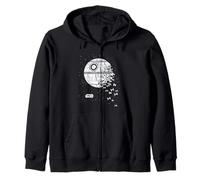 Logotipo de Star Wars Death Star Breaking Up Spaceship Murmuration Sudadera con Capucha