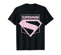 Logotipo de superhéroe con emblema rosa de Superman Camiseta