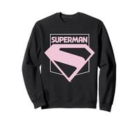 Logotipo de superhéroe con emblema rosa de Superman Sudadera
