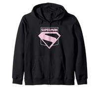 Logotipo de superhéroe con emblema rosa de Superman Sudadera con Capucha