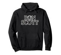 Logotipo de tartán gris oscuro de Bon Scott con silueta de león Sudadera con Capucha