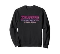 Logotipo de texto rosa intenso de Stranger Things Sudadera