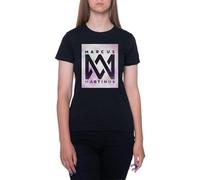 Logotipo del Cantante del Concurso De La Canción De Suecia Camiseta De Manga Corta Negra con Cuello Redondo para Mujer