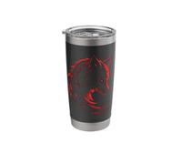 Logotipo del emblema del lobo, un diseño de la mitología Vaso térmico de acero inoxidable de doble pared
