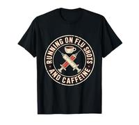 Logotipo Divertido de café de Enfermera Corriendo en inyecciones contra la Gripe y cafeína Camiseta