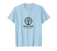 Logotipo ecológico de Nature Knows Best Tree of Life Camiseta, Hombre, Azul Bebé, XXL