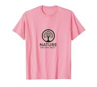 Logotipo ecológico de Nature Knows Best Tree of Life Camiseta, Hombre, Rosado, L