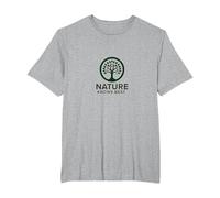 Logotipo ecológico de Nature Knows Best Tree of Life Camiseta, Hombre Tallas Grandes, Gris Jaspeado, 4X Alto