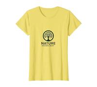 Logotipo ecológico de Nature Knows Best Tree of Life Camiseta, Mujer, Limón, XS