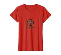 Logotipo ecológico de Nature Knows Best Tree of Life Camiseta, Mujer, Rojo, M
