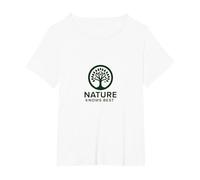 Logotipo ecológico de Nature Knows Best Tree of Life Camiseta, Mujer Tallas Grandes, Blanco, 4XL Grande
