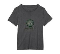 Logotipo ecológico de Nature Knows Best Tree of Life Camiseta, Mujer Tallas Grandes, Jaspeado Oscuro, 1XL Grande