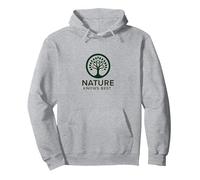 Logotipo ecológico de Nature Knows Best Tree of Life Sudadera con Capucha, Unisex para Adultos, Gris Jaspeado, L