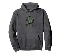 Logotipo ecológico de Nature Knows Best Tree of Life Sudadera con Capucha, Unisex para Adultos, Jaspeado Oscuro, L