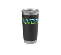 Logotipo inspirado en el chip NVDA Ai Vaso térmico de acero inoxidable de doble pared