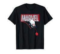 Logotipo Marvel de Marvel con dibujos animados de Spider-Man, kawaii, negro y gato Camiseta