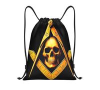 Logotipo Masónico De La Masonería Mochila Cordón Ajustable Bolsa De Gimnasio Deportiva Impermeable Bolsa Deporte para Natación Viaje Escuela 39X46Cm