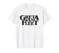 Logotipo Oficial de Greta Van Fleet, Color Negro, Blanco Camiseta