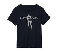 Logotipo Oficial de Lady Gaga Lightning White Camiseta, Mujer Tallas Grandes, Negro, 6XL Grande