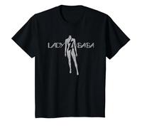 Logotipo Oficial de Lady Gaga Lightning White Camiseta, Niños, Negro, 8 años