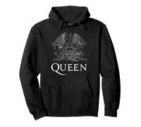 Logotipo oficial de Queen Classic Crest Blanco Sudadera Sudadera con Capucha