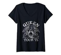 Logotipo oficial del Tour 75 de Queen Camiseta Cuello V