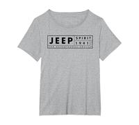 Logotipo Oscuro de Jeep Spirit 1941 Estd para Adventurous Souls Camiseta, Mujer Tallas Grandes, Gris Jaspeado, 4XL Grande