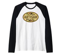 Logotipo Ovalado Artesano para Hacer Pan Camiseta Manga Raglan