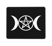 Logotipo Pagano De Platino del Pentáculo De La Triple Luna Alfombrilla De Escritorio Portátil Alfombrilla De Ratón Antideslizante Mousepad para Oficina Hogar Pc 25X30Cm