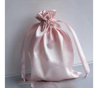 Logotipo personalizable Bolsa de seda Granate Madera Oreja Bolsas con cordón Cosméticos Productos para el cuidado de la piel Bolsa de almacenamiento Zapatos Ropa Bolsas para el polvo-Rosa claro,40x50