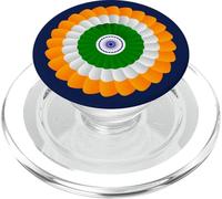 Logotipo Redondo de la Bandera India de 3 Colores PopSockets PopGrip para MagSafe