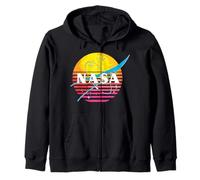 Logotipo Retro de exploración Espacial Artemis II de la NASA al Atardecer Sudadera con Capucha