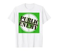 Logotipo Verde de Enemigo público Camiseta, Hombre, Blanco, XL