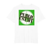 Logotipo Verde de Enemigo público Camiseta, Hombre Tallas Grandes, Blanco, 3X Alto