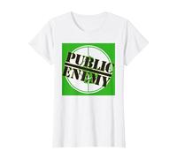 Logotipo Verde de Enemigo público Camiseta, Mujer, Blanco, 3XL