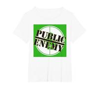 Logotipo Verde de Enemigo público Camiseta, Mujer Tallas Grandes, Blanco, 3XL Grande